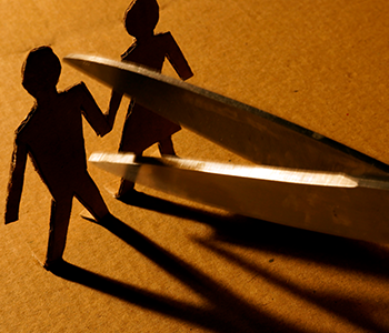 A close-up of a pair of stainless steel scissors